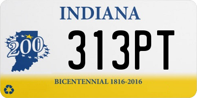 IN license plate 313PT