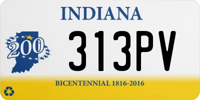 IN license plate 313PV