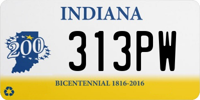 IN license plate 313PW