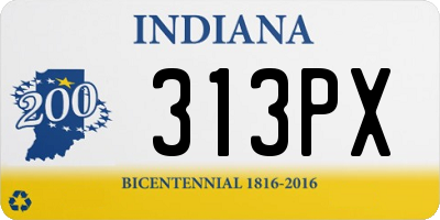 IN license plate 313PX