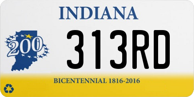 IN license plate 313RD