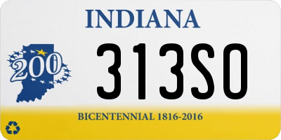 IN license plate 313SO