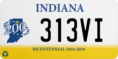 IN license plate 313VI