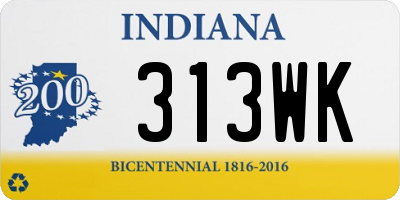 IN license plate 313WK