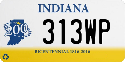 IN license plate 313WP