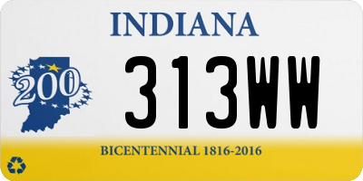 IN license plate 313WW