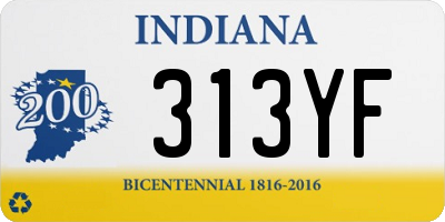 IN license plate 313YF