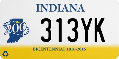 IN license plate 313YK