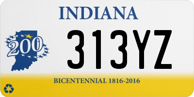 IN license plate 313YZ