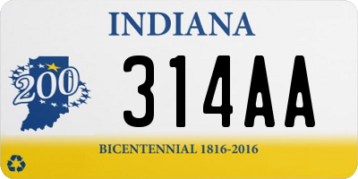 IN license plate 314AA