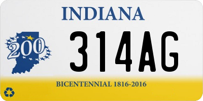 IN license plate 314AG