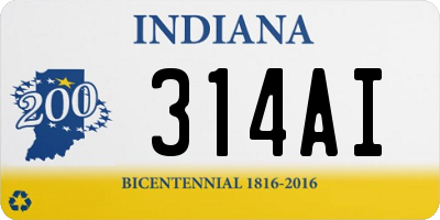 IN license plate 314AI