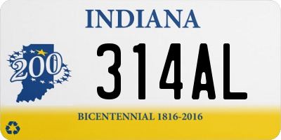 IN license plate 314AL