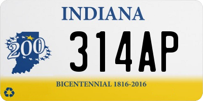 IN license plate 314AP