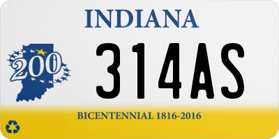 IN license plate 314AS