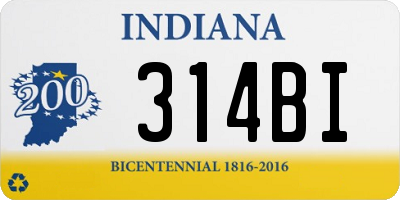 IN license plate 314BI