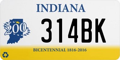 IN license plate 314BK