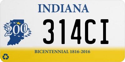 IN license plate 314CI