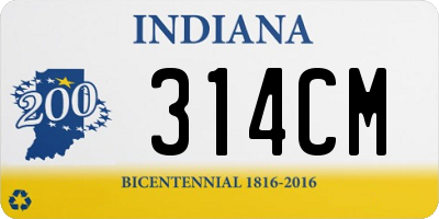 IN license plate 314CM