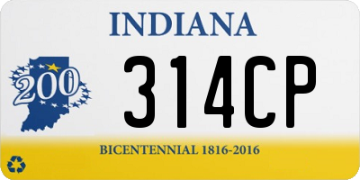 IN license plate 314CP