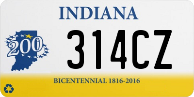 IN license plate 314CZ