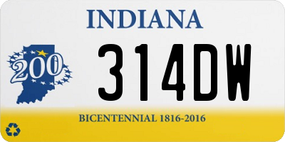 IN license plate 314DW