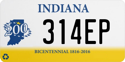 IN license plate 314EP