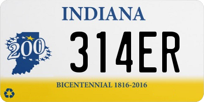 IN license plate 314ER