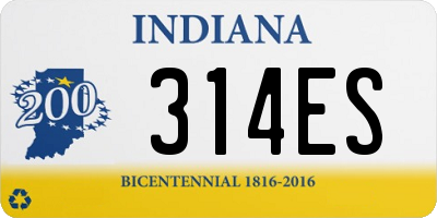 IN license plate 314ES