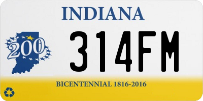 IN license plate 314FM