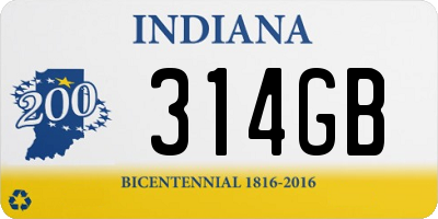 IN license plate 314GB