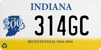 IN license plate 314GC