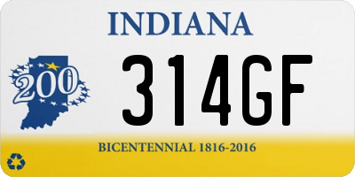 IN license plate 314GF