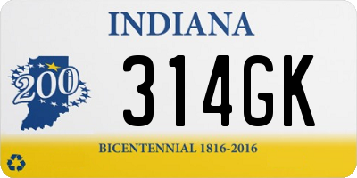 IN license plate 314GK