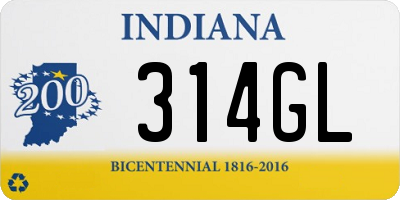 IN license plate 314GL