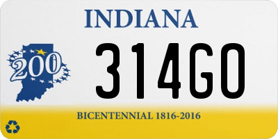 IN license plate 314GO