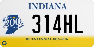 IN license plate 314HL