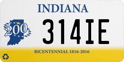 IN license plate 314IE