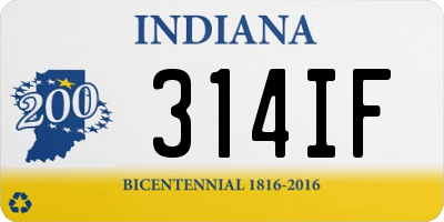 IN license plate 314IF