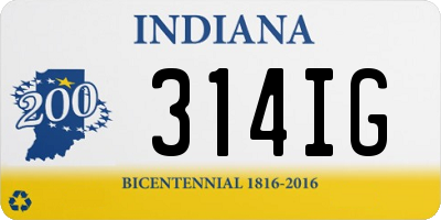 IN license plate 314IG