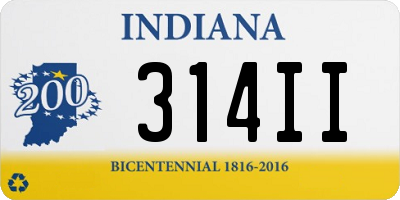 IN license plate 314II