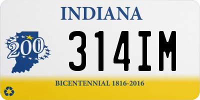 IN license plate 314IM