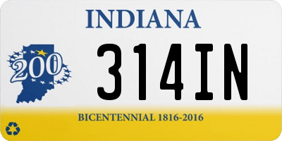 IN license plate 314IN