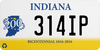 IN license plate 314IP