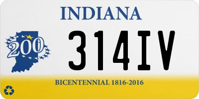 IN license plate 314IV