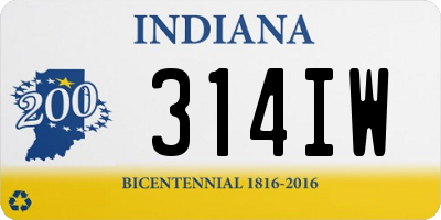 IN license plate 314IW