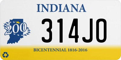 IN license plate 314JO