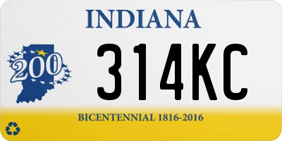 IN license plate 314KC