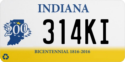 IN license plate 314KI