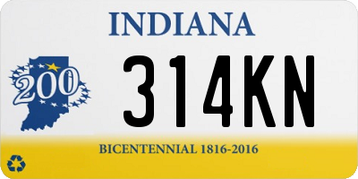 IN license plate 314KN